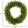 image15Inch Hedyotis Wreath  Round UV Resistant Artificial Summer Fall Winter or Spring Wreath  IndoorOutdoor Wreaths for Front Door by Pure GardenGreen