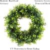 image15Inch Hedyotis Wreath  Round UV Resistant Artificial Summer Fall Winter or Spring Wreath  IndoorOutdoor Wreaths for Front Door by Pure GardenGreen