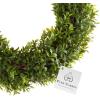 image15Inch Hedyotis Wreath  Round UV Resistant Artificial Summer Fall Winter or Spring Wreath  IndoorOutdoor Wreaths for Front Door by Pure GardenGreen