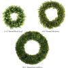 image15Inch Hedyotis Wreath  Round UV Resistant Artificial Summer Fall Winter or Spring Wreath  IndoorOutdoor Wreaths for Front Door by Pure GardenGreen