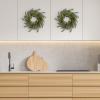 image21in Artificial Fern Front Door Wreath  UV Resistant Greenery with Blossoms on Grapevine Base  IndoorOutdoor Wreaths for Front Door by Pure Garden21 Set of 2