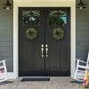 image21in Artificial Fern Front Door Wreath  UV Resistant Greenery with Blossoms on Grapevine Base  IndoorOutdoor Wreaths for Front Door by Pure Garden21 Set of 2