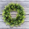 imageBoxwood Wreath  165Inch Round UV Resistant Artificial Spring Summer Fall or Winter Wreath  OutdoorIndoor Wreaths for Front Door by Pure GardenGreen