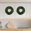 imageBoxwood Wreath  165Inch Round UV Resistant Artificial Spring Summer Fall or Winter Wreath  OutdoorIndoor Wreaths for Front Door by Pure GardenGreen