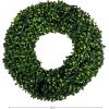 imageBoxwood Wreath  165Inch Round UV Resistant Artificial Spring Summer Fall or Winter Wreath  OutdoorIndoor Wreaths for Front Door by Pure GardenGreen