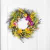 imageDaisy and Lavender Wreath  24Inch Artificial Spring Wreath for Home Decor  Wreaths for Indoors or Covered Patio Use Only by Pure GardenSingle Wreath