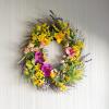 imageDaisy and Lavender Wreath  24Inch Artificial Spring Wreath for Home Decor  Wreaths for Indoors or Covered Patio Use Only by Pure GardenSingle Wreath