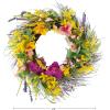 imageDaisy and Lavender Wreath  24Inch Artificial Spring Wreath for Home Decor  Wreaths for Indoors or Covered Patio Use Only by Pure GardenSingle Wreath