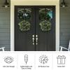 imageEucalyptus Wreath  20Inch Artificial Spring Summer or Fall Wreath for Home Decor  Wreaths for Indoors or Covered Patio Use Only by Pure GardenGreen  White  Set of 2