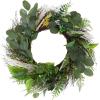 imageEucalyptus Wreath  20Inch Artificial Spring Summer or Fall Wreath for Home Decor  Wreaths for Indoors or Covered Patio Use Only by Pure GardenGreen  White  Single