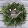 imageEucalyptus Wreath  20Inch Artificial Spring Summer or Fall Wreath for Home Decor  Wreaths for Indoors or Covered Patio Use Only by Pure GardenGreen  White  Set of 2