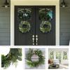 imageEucalyptus Wreath  20Inch Artificial Spring Summer or Fall Wreath for Home Decor  Wreaths for Indoors or Covered Patio Use Only by Pure GardenGreen  White  Set of 2