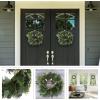 imageEucalyptus Wreath  20Inch Artificial Spring Summer or Fall Wreath for Home Decor  Wreaths for Indoors or Covered Patio Use Only by Pure GardenGreen  White  Set of 2