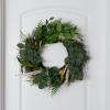 imageEucalyptus Wreath  20Inch Artificial Spring Summer or Fall Wreath for Home Decor  Wreaths for Indoors or Covered Patio Use Only by Pure GardenGreen  White  Single