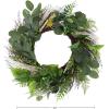 imageEucalyptus Wreath  20Inch Artificial Spring Summer or Fall Wreath for Home Decor  Wreaths for Indoors or Covered Patio Use Only by Pure GardenGreen  White  Single