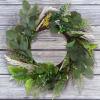 imageEucalyptus Wreath  20Inch Artificial Spring Summer or Fall Wreath for Home Decor  Wreaths for Indoors or Covered Patio Use Only by Pure GardenGreen  White  Set of 2