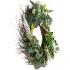 imageEucalyptus Wreath  20Inch Artificial Spring Summer or Fall Wreath for Home Decor  Wreaths for Indoors or Covered Patio Use Only by Pure GardenGreen  White  Set of 2