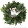 imageEucalyptus Wreath  20Inch Artificial Spring Summer or Fall Wreath for Home Decor  Wreaths for Indoors or Covered Patio Use Only by Pure GardenGreen  White  Single