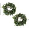 imageEucalyptus Wreath  20Inch Artificial Spring Summer or Fall Wreath for Home Decor  Wreaths for Indoors or Covered Patio Use Only by Pure GardenGreen  White  Set of 2