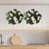 imageMagnolia Wreath  24Inch Artificial Spring Wreath for Home Decor  Wreaths for Indoors or Covered Patio Use Only by Pure GardenSet of 2