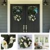 imageMagnolia Wreath  24Inch Artificial Spring Wreath for Home Decor  Wreaths for Indoors or Covered Patio Use Only by Pure GardenSet of 2