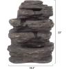 imageOutdoor Fountain with Polyresin Stone Waterfall  Water Feature with Realistic Appearance and Soothing Sound  Patio Lawn or Yard Art by Pure GardenCascading Stone