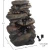 imageOutdoor Fountain with Polyresin Stone Waterfall  Water Feature with Realistic Appearance and Soothing Sound  Patio Lawn or Yard Art by Pure GardenCascading Stone with LED