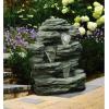 imageOutdoor Fountain with Polyresin Stone Waterfall  Water Feature with Realistic Appearance and Soothing Sound  Patio Lawn or Yard Art by Pure GardenCascading Stone
