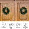 imagePure Garden 12Inch Boxwood Wreath  Round UV Resistant Artificial Spring Summer Fall or Winter Wreath  IndoorOutdoor Wreaths for Front DoorSet of 2