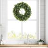 imagePure Garden 12Inch Boxwood Wreath  Round UV Resistant Artificial Spring Summer Fall or Winter Wreath  IndoorOutdoor Wreaths for Front DoorSingle Wreath
