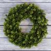 imagePure Garden 12Inch Boxwood Wreath  Round UV Resistant Artificial Spring Summer Fall or Winter Wreath  IndoorOutdoor Wreaths for Front DoorSingle Wreath