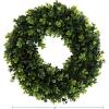 imagePure Garden 12Inch Boxwood Wreath  Round UV Resistant Artificial Spring Summer Fall or Winter Wreath  IndoorOutdoor Wreaths for Front DoorSingle Wreath
