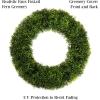 imagePure Garden 195Inch Boxwood Wreath  Round UV Resistant Artificial Spring Summer Fall or Winter Wreath  IndoorOutdoor Wreaths for Front DoorGreen