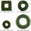 imagePure Garden 195Inch Boxwood Wreath  Round UV Resistant Artificial Spring Summer Fall or Winter Wreath  IndoorOutdoor Wreaths for Front DoorGreen