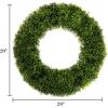imagePure Garden 195Inch Boxwood Wreath  Round UV Resistant Artificial Spring Summer Fall or Winter Wreath  IndoorOutdoor Wreaths for Front DoorGreen