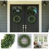 imagePure Garden 195Inch Boxwood Wreath  Round UV Resistant Artificial Spring Summer Fall or Winter Wreath  IndoorOutdoor Wreaths for Front DoorGreen