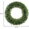 imagePure Garden 195Inch Boxwood Wreath  Round UV Resistant Artificial Spring Summer Fall or Winter Wreath  IndoorOutdoor Wreaths for Front DoorGreen