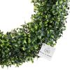 imagePure Garden 195Inch Boxwood Wreath  Round UV Resistant Artificial Spring Summer Fall or Winter Wreath  IndoorOutdoor Wreaths for Front DoorGreen