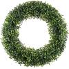 imagePure Garden 195Inch Boxwood Wreath  Round UV Resistant Artificial Spring Summer Fall or Winter Wreath  IndoorOutdoor Wreaths for Front DoorGreen