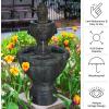 imagePure Garden 500005 Lion Head Stone Water Fountain Brown