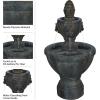 imagePure Garden 500005 Lion Head Stone Water Fountain Brown