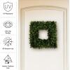 imagePure Garden Boxwood Wreath  165Inch Square UV Resistant Artificial Spring Summer Fall or Winter Wreath  OutdoorIndoor Wreaths for Front Door165Inch