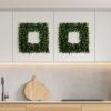 imagePure Garden Boxwood Wreath  165Inch Square UV Resistant Artificial Spring Summer Fall or Winter Wreath  OutdoorIndoor Wreaths for Front DoorSet of 2