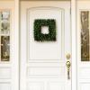imagePure Garden Boxwood Wreath  165Inch Square UV Resistant Artificial Spring Summer Fall or Winter Wreath  OutdoorIndoor Wreaths for Front DoorSet of 2