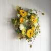 imageSunflower Wreath  22Inch Artificial Spring Summer or Fall Wreath for Home Decor  Wreaths for Indoors or Covered Patio Use Only by Pure GardenYellow  Single
