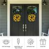 imageSunflower Wreath  22Inch Artificial Spring Summer or Fall Wreath for Home Decor  Wreaths for Indoors or Covered Patio Use Only by Pure GardenYellow  Set of 2