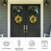 imageSunflower Wreath  22Inch Artificial Spring Summer or Fall Wreath for Home Decor  Wreaths for Indoors or Covered Patio Use Only by Pure GardenYellow  Set of 2