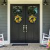 imageSunflower Wreath  22Inch Artificial Spring Summer or Fall Wreath for Home Decor  Wreaths for Indoors or Covered Patio Use Only by Pure GardenYellow  Set of 2