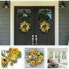 imageSunflower Wreath  22Inch Artificial Spring Summer or Fall Wreath for Home Decor  Wreaths for Indoors or Covered Patio Use Only by Pure GardenYellow  Set of 2