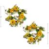 imageSunflower Wreath  22Inch Artificial Spring Summer or Fall Wreath for Home Decor  Wreaths for Indoors or Covered Patio Use Only by Pure GardenYellow  Set of 2